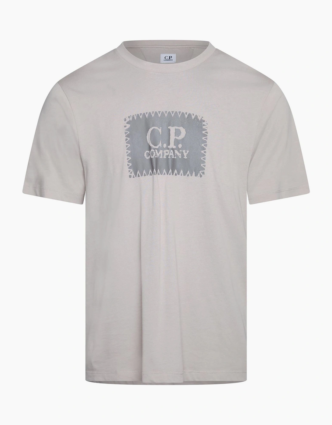 Cp Company Men's Cream 30/1 Jersey Logo Label T-Shirt  38 M