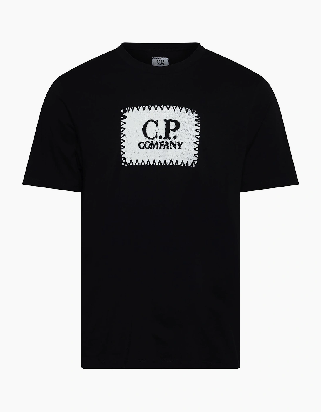 Cp Company Men's Black 30/1 Jersey Logo Label T-Shirt  38 M