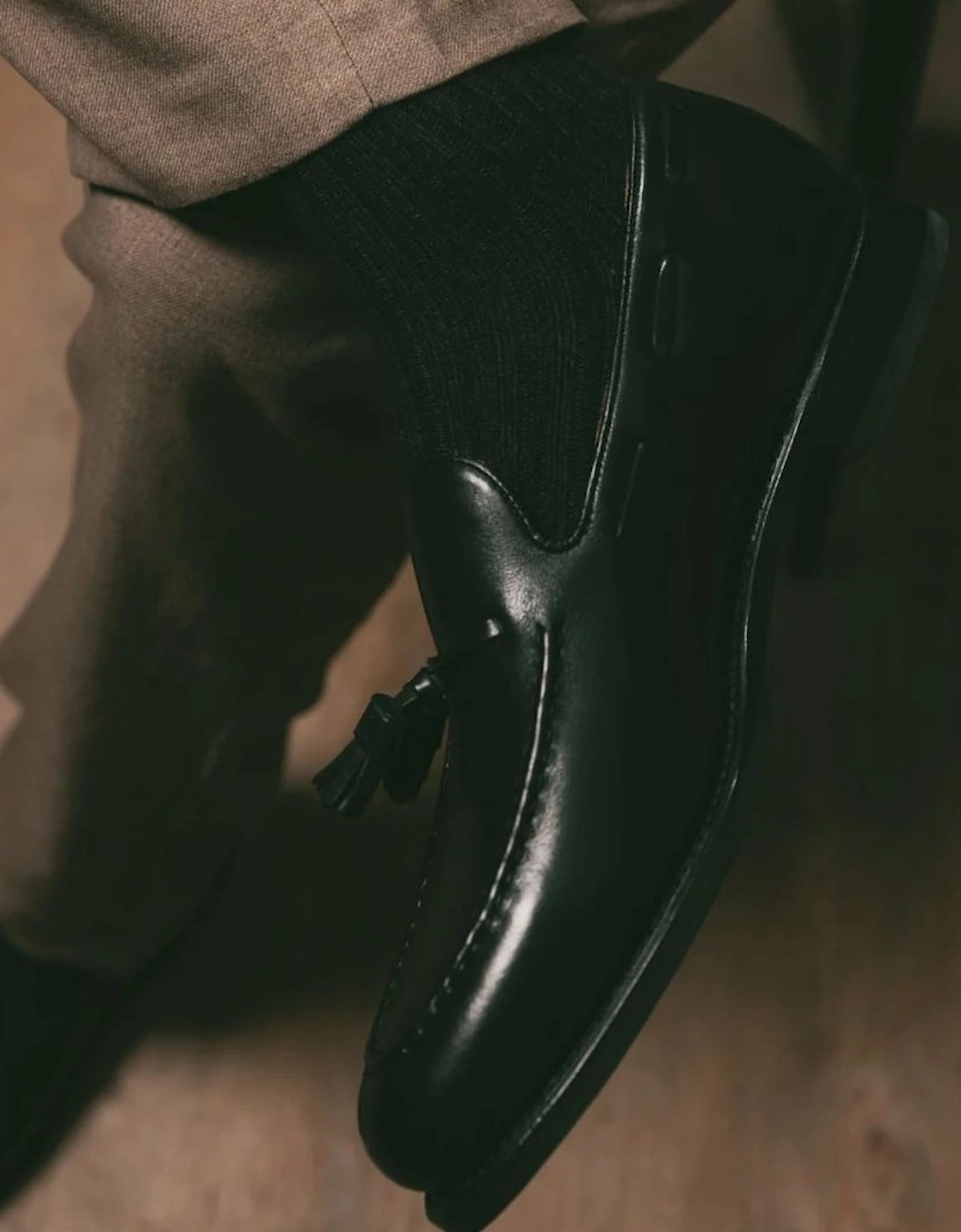 Plain Ribbed Bamboo Socks M