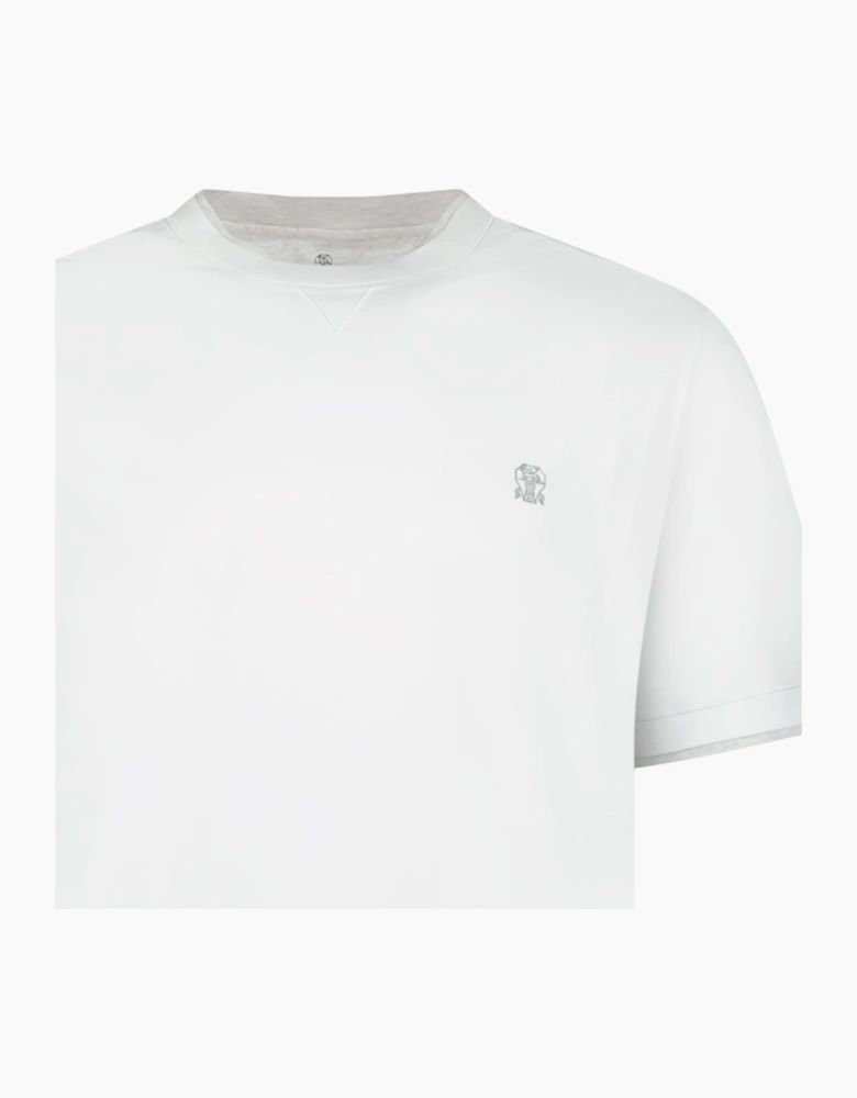 Brunello Cucinelli Double Layer T-Shirt in White