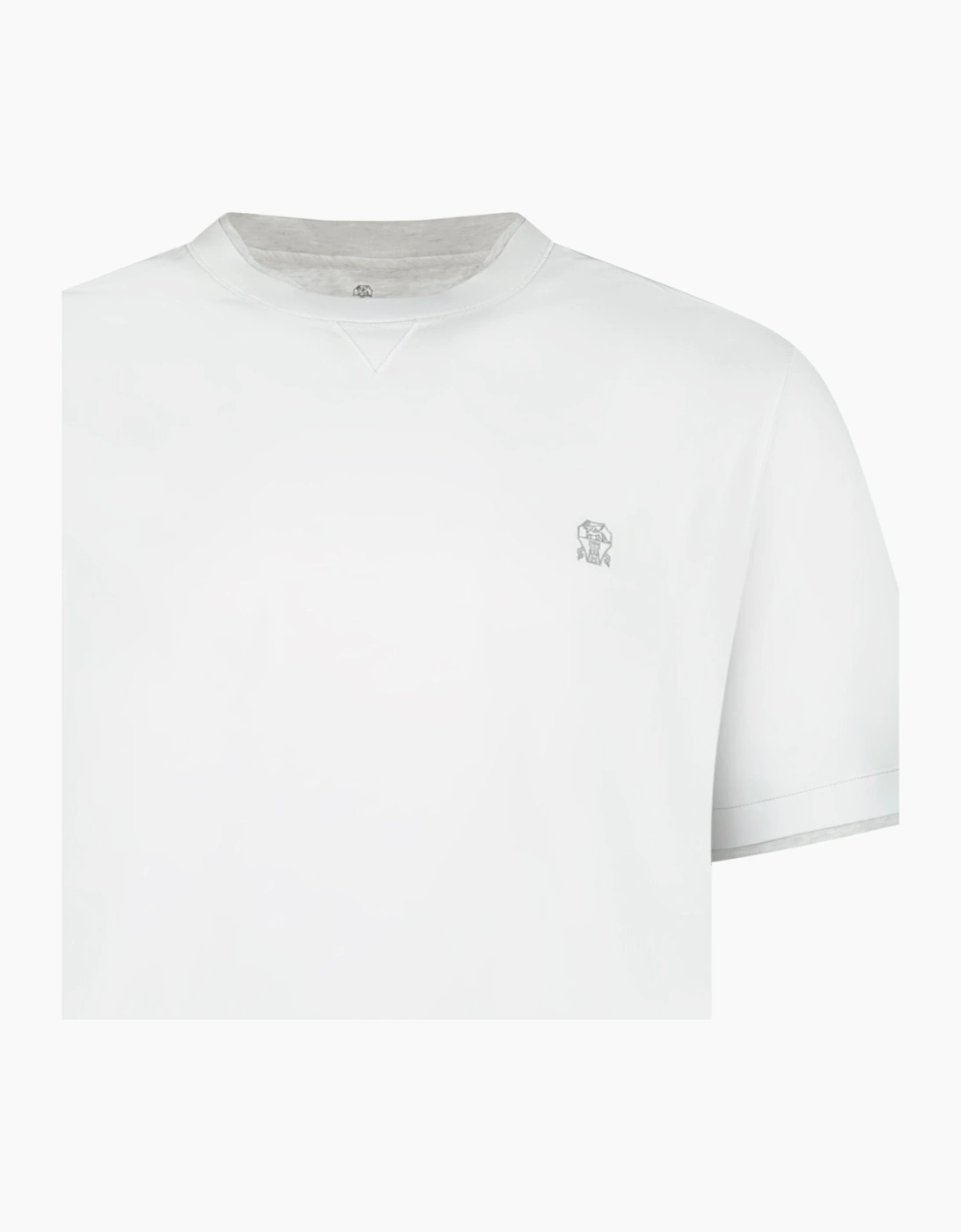 Brunello Cucinelli Double Layer T-Shirt in White