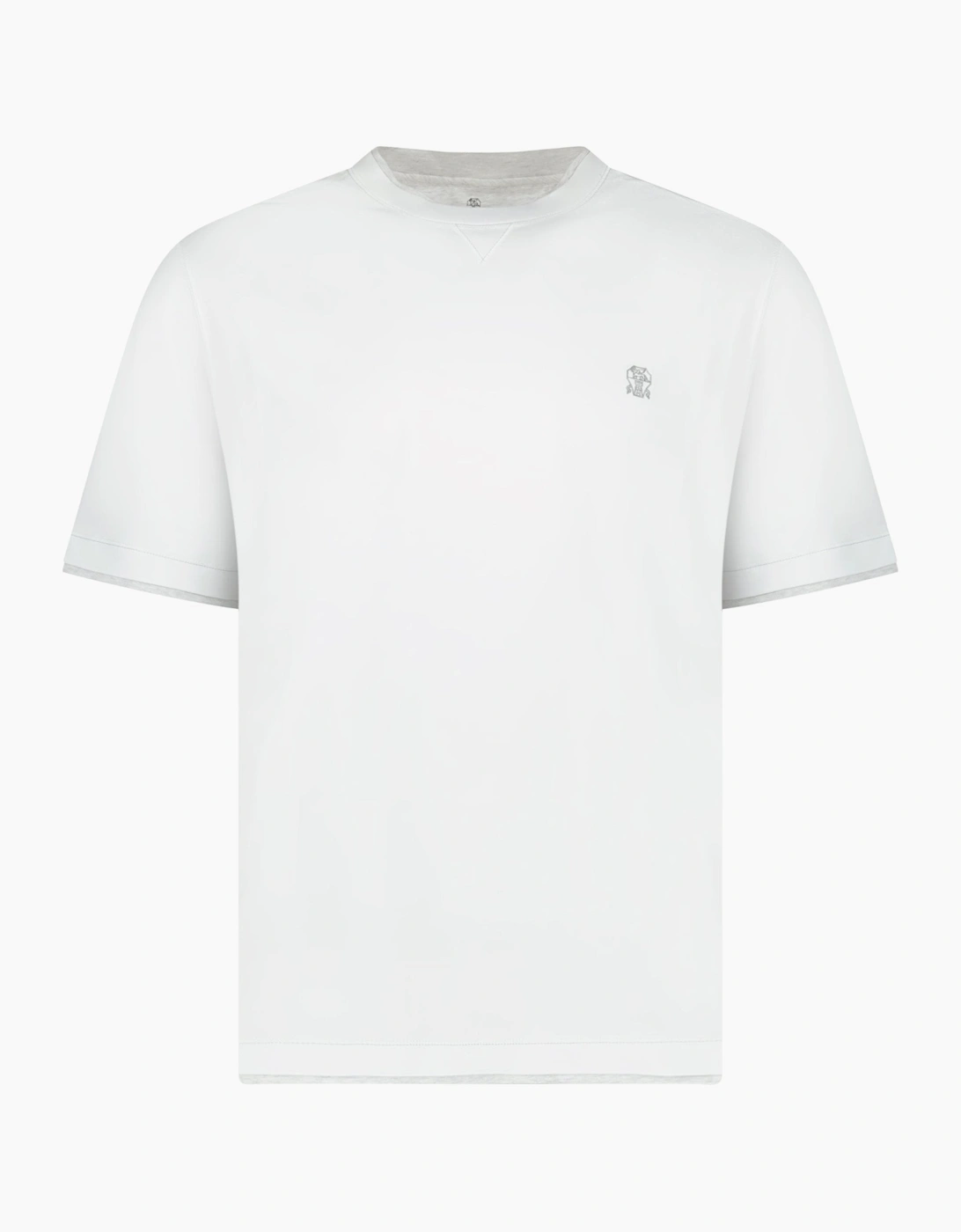 Men's Brunello Cucinelli Double Layer T-Shirt in White - Size: 40