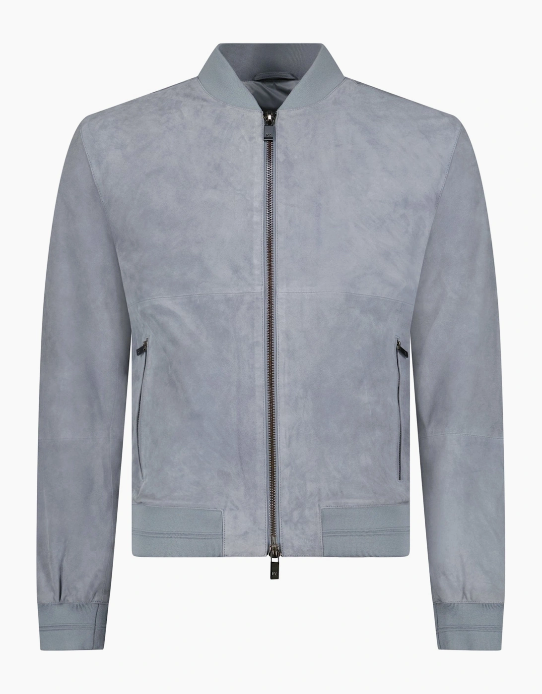 Pal Zileri Zip-Up Suede Jacket in Grey