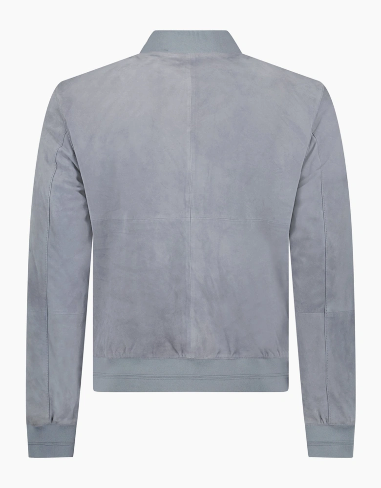 Pal Zileri Zip-Up Suede Jacket in Grey