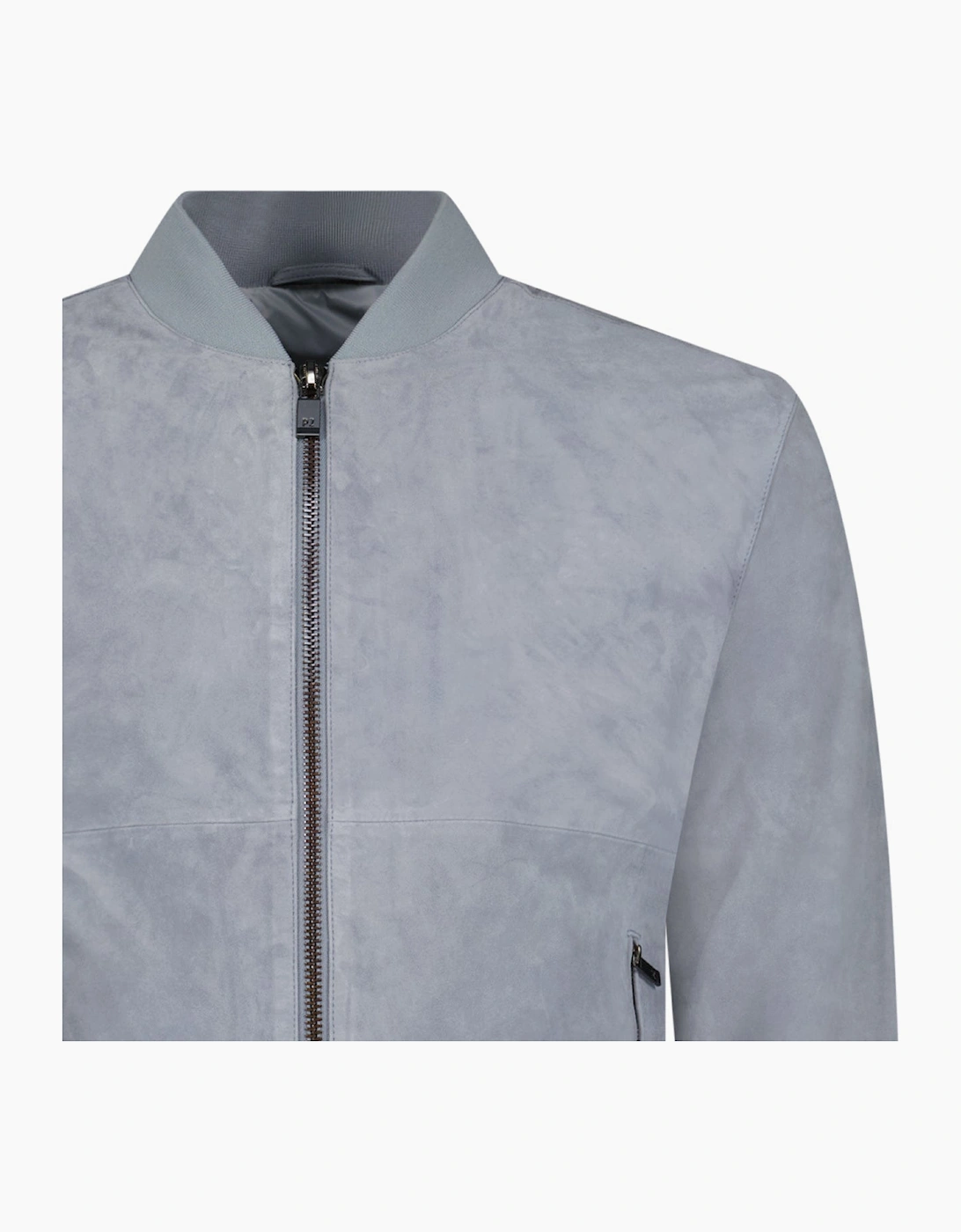 Pal Zileri Zip-Up Suede Jacket in Grey