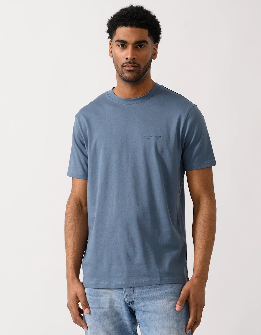Armani Exchange Men's Blue T-Shirt With Milano/New York Logo - China  40 L