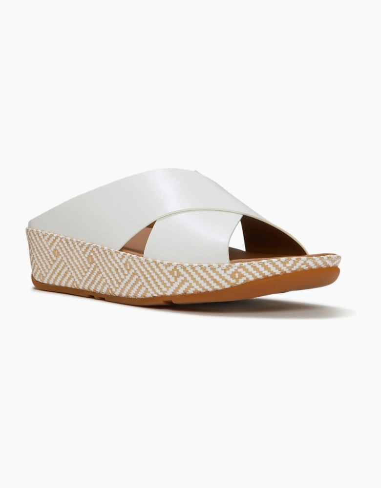 Fitflop Lulu Lux Graphic-Weave Leather Women's Urban White Sandals