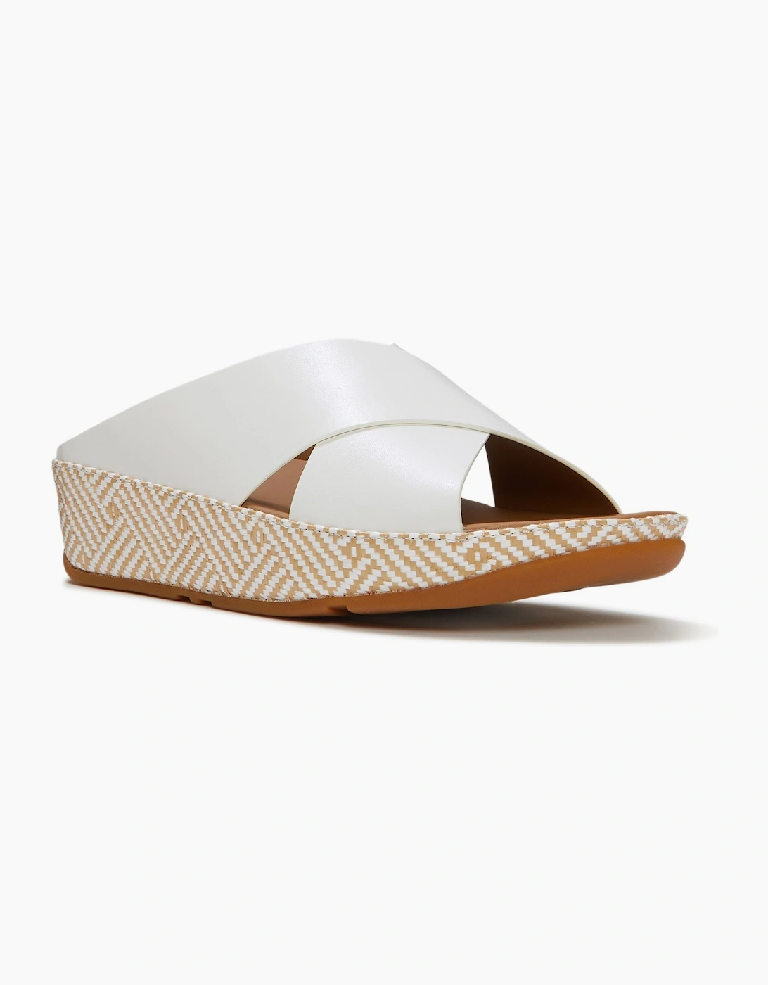 Fitflop Lulu Lux Graphic-Weave Leather Women's Urban White Sandals
