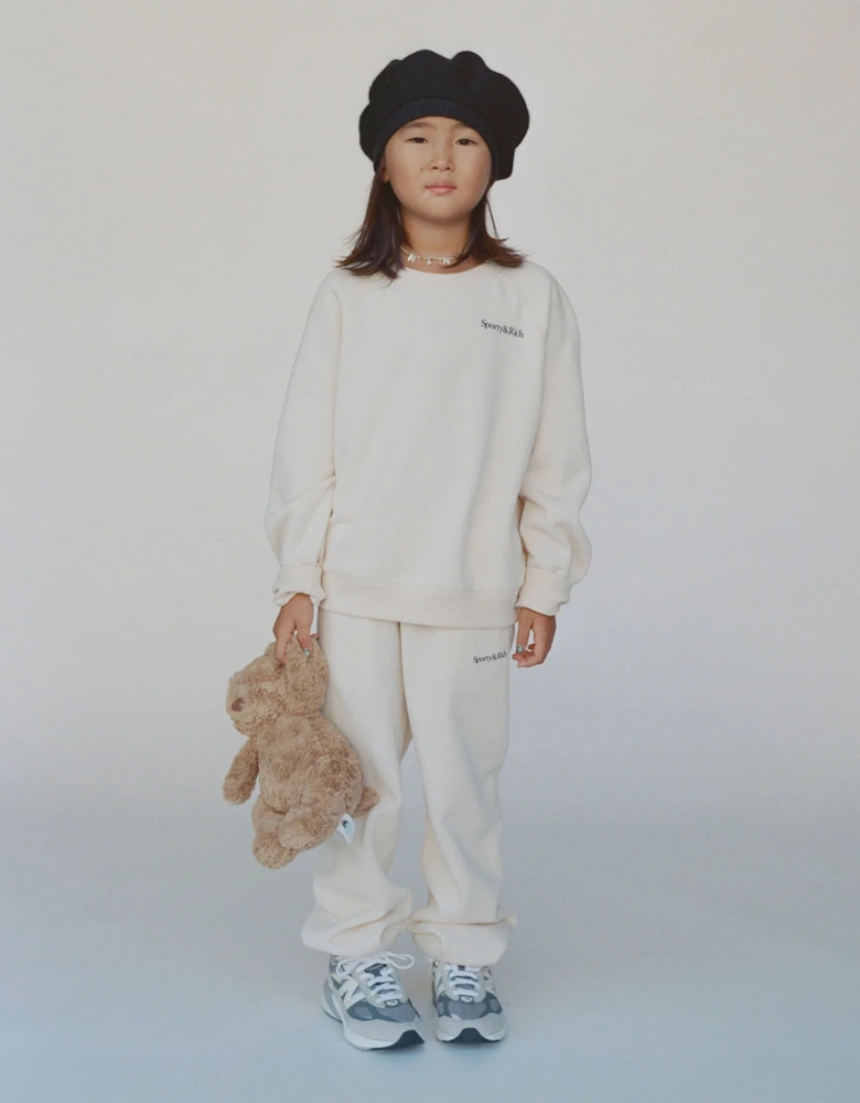 Sporty & Rich Kids Eat More Veggies Sweatshirt in Ivory