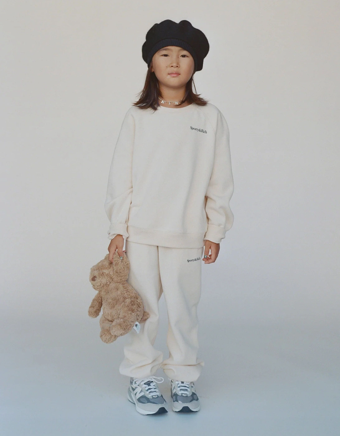 Sporty & Rich Kids Eat More Veggies Sweatshirt in Ivory