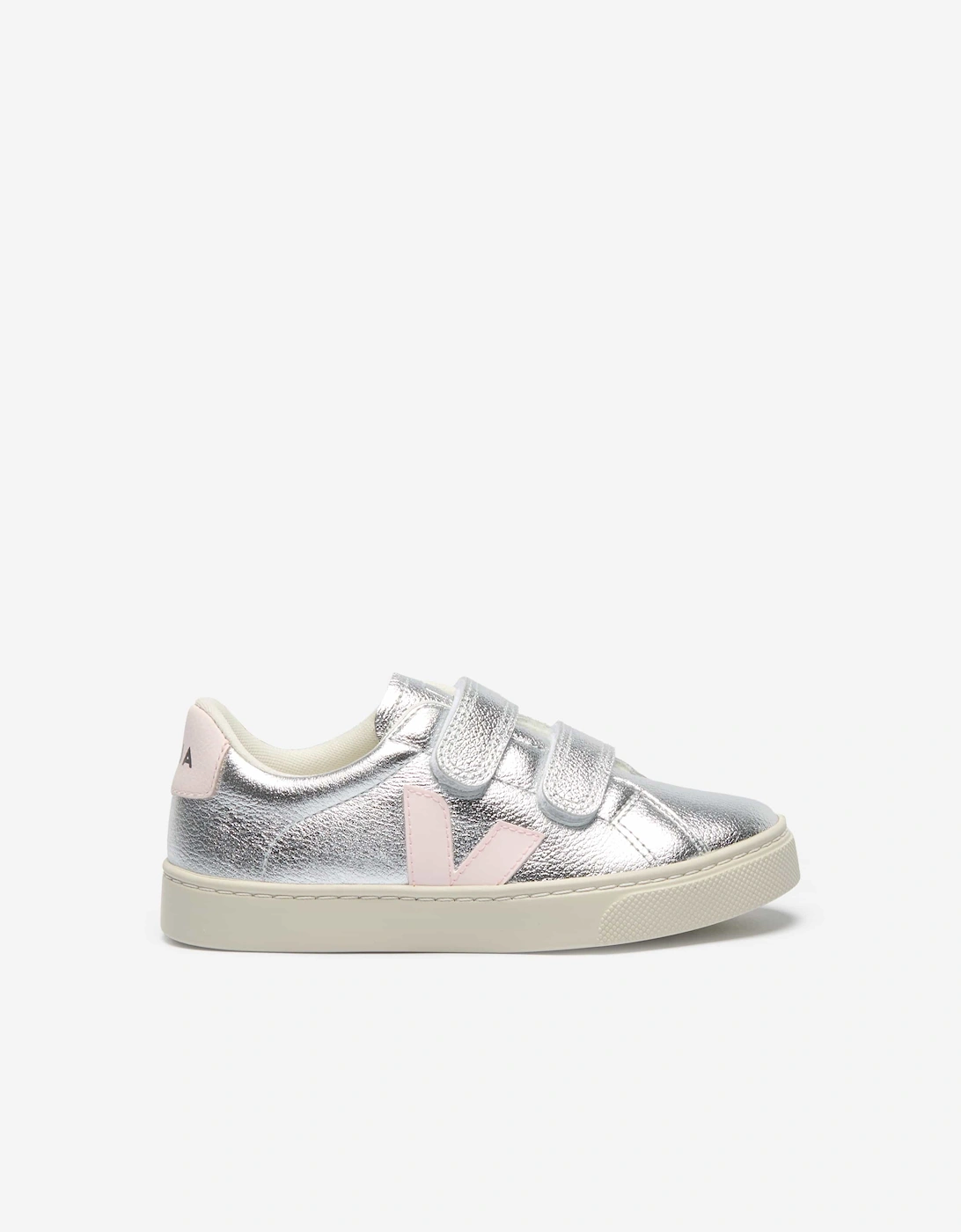 Veja Girls Silver 'S Small Esplar Leather Trainers In - Size: Eu 22 Uk 5.5 Kids