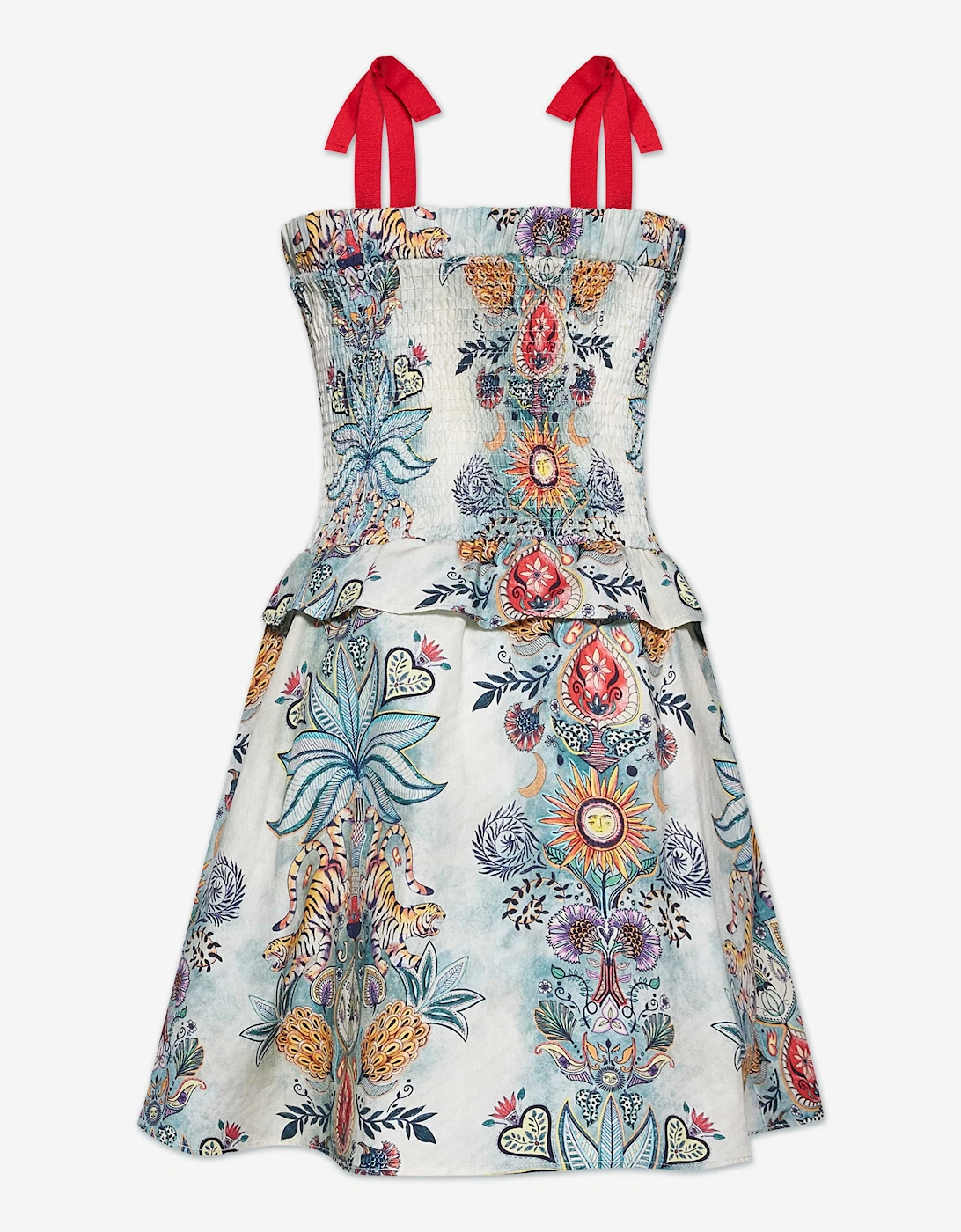 Just Cavalli Girls Tropical Garden Ruya Midi Dress in Multicolour