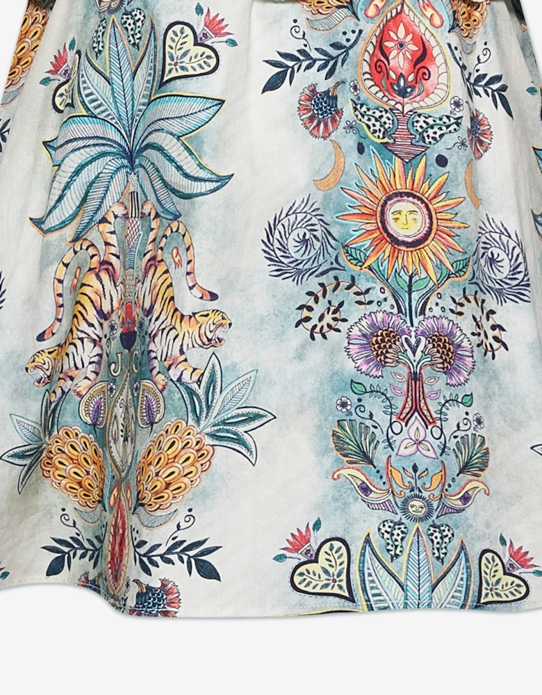 Just Cavalli Girls Tropical Garden Ruya Midi Dress in Multicolour