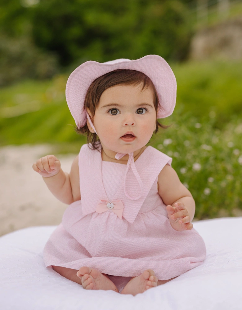 Paz Rodriguez Baby Girls Cotton Woven Dress with Knickers in Pink