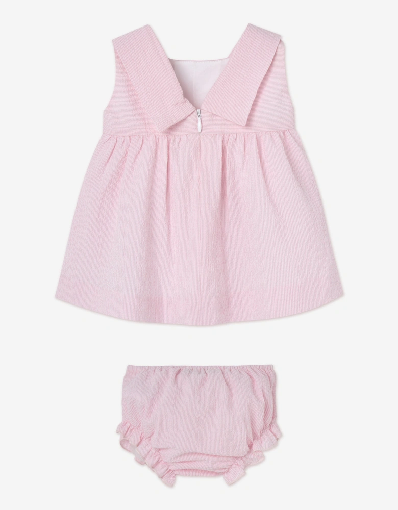 Paz Rodriguez Baby Girls Cotton Woven Dress with Knickers in Pink
