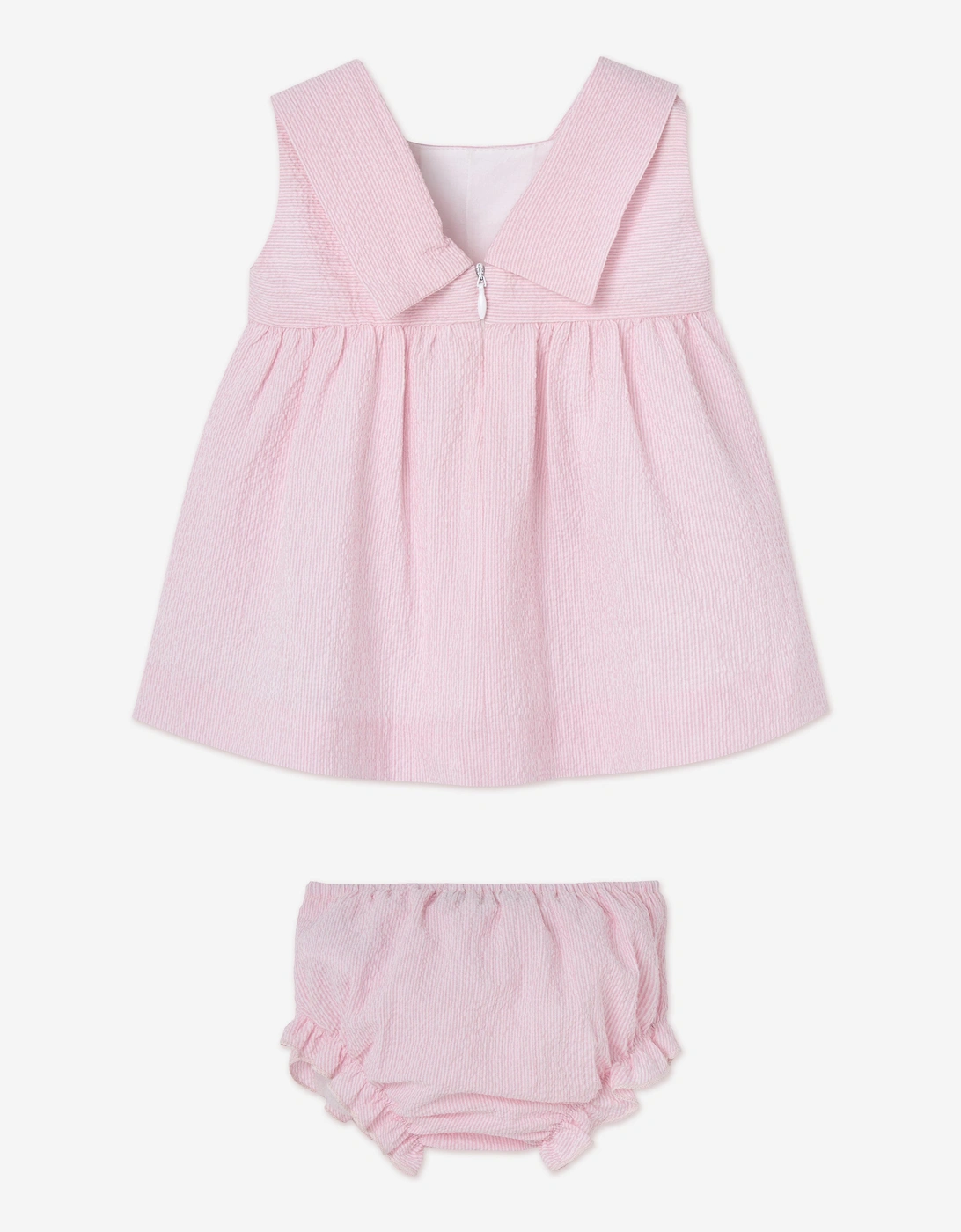 Paz Rodriguez Baby Girls Cotton Woven Dress with Knickers in Pink