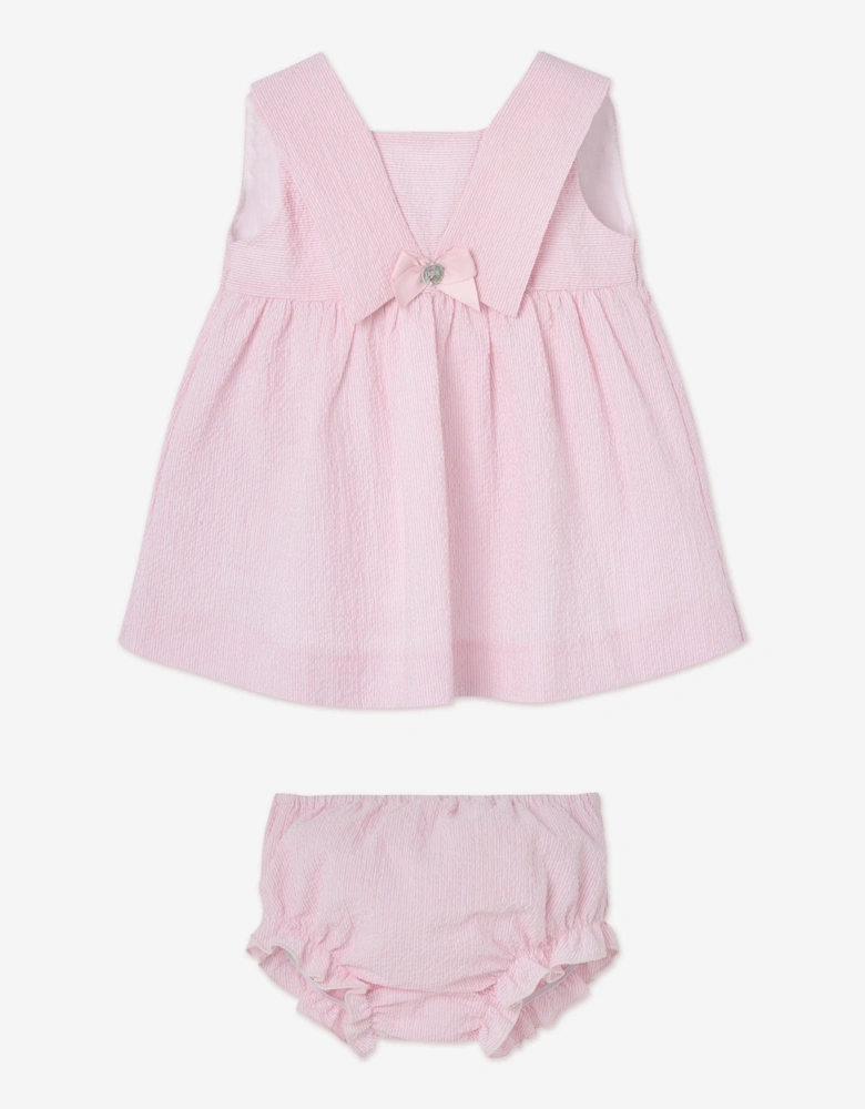 Paz Rodriguez Baby Girls Cotton Woven Dress with Knickers in Pink
