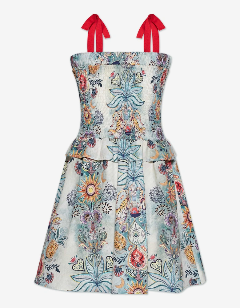 Just Cavalli Girls Tropical Garden Ruya Midi Dress in Multicolour