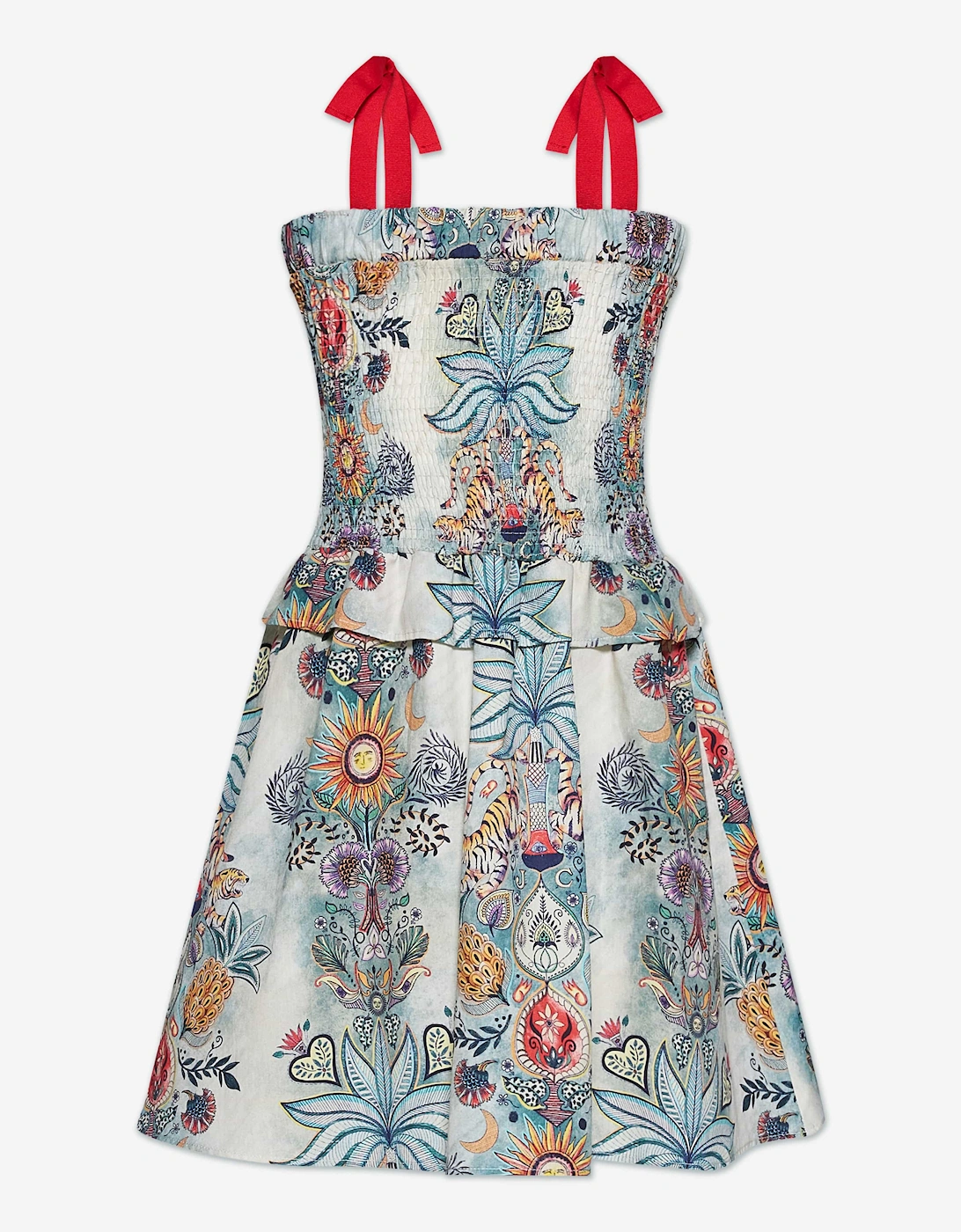 Just Cavalli Girls Tropical Garden Ruya Midi Dress in Multicolour