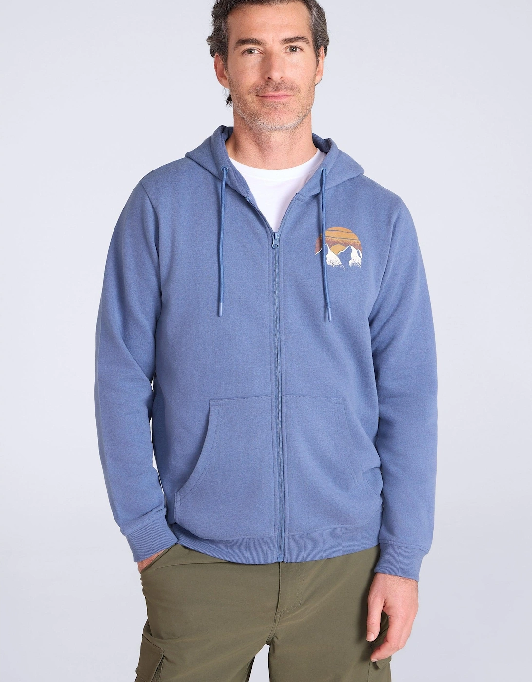 Mountain Warehouse Mens Circle Mountain Drawcord Full Zip Hoodie, 4 of 3
