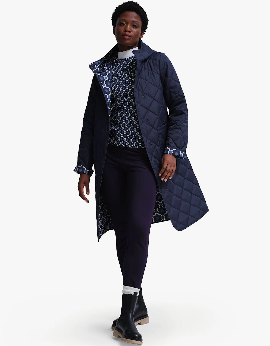 Regatta Womens Orla Kiely Quilted Midi Reversible 2-in-1 Jacket, 2 of 1