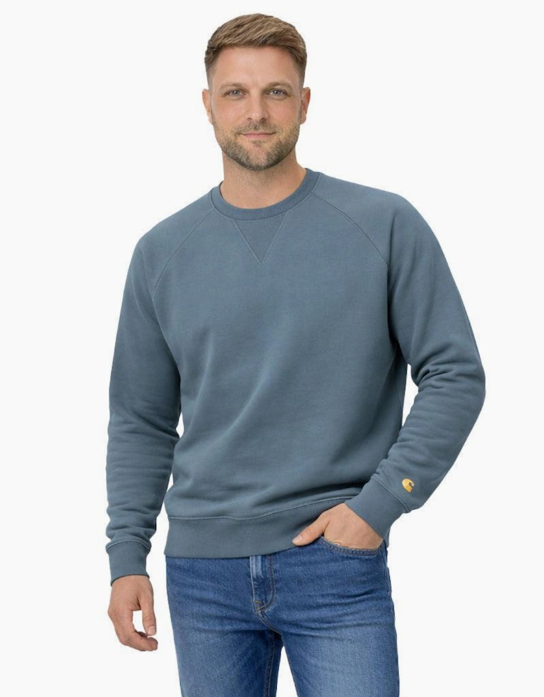 Carhartt WIP Chase Sweatshirt Cozy Blue/Gold