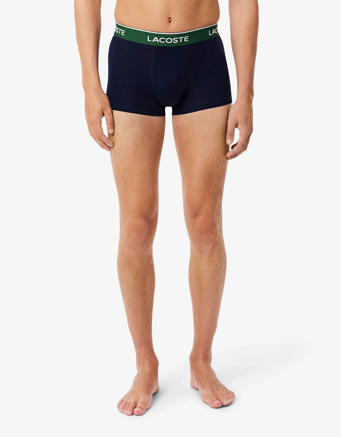 Lacoste 3-Pack Mens Trunks - Navy Blue/Green-Red-Navy HY0