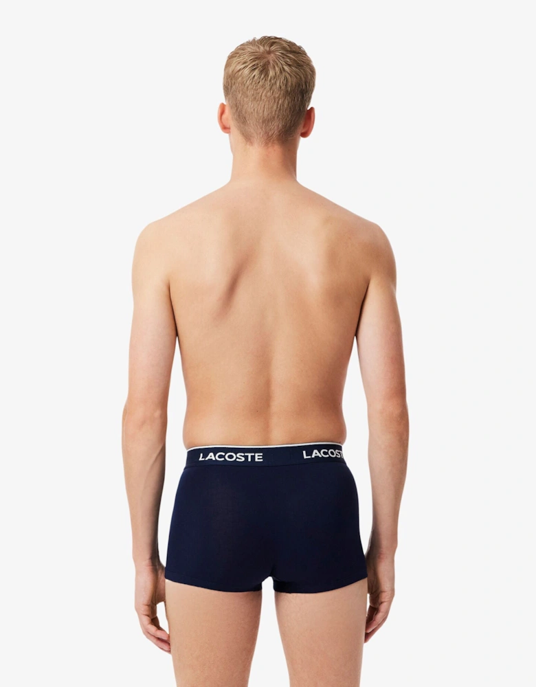 Lacoste 3-Pack Mens Trunks - Navy Blue/Green-Red-Navy HY0