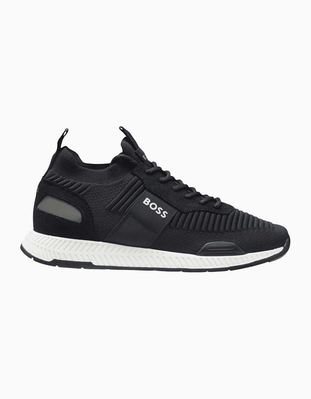Titanium Runn Knitted Navy Runner Trainers, 5 of 4