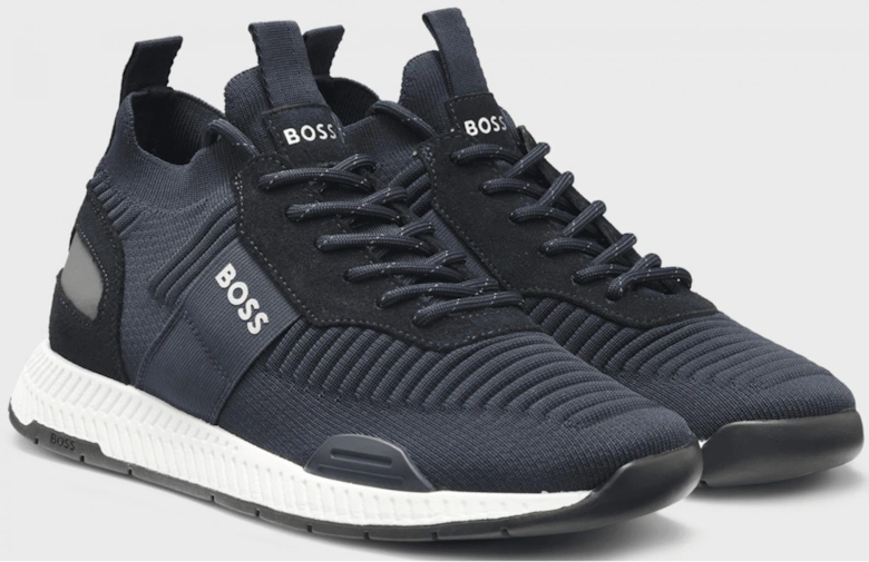 Titanium Runn Knitted Navy Runner Trainers
