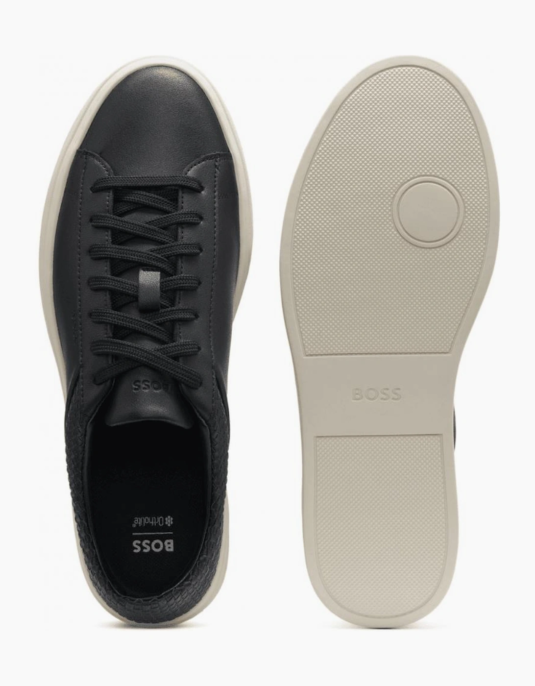 Keiren Tenn Black/White Low Top Trainers