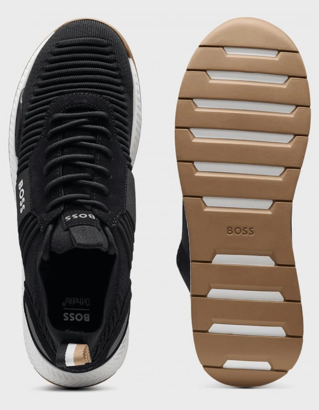 Titanium Runn Knitted Black/White Runner Trainers