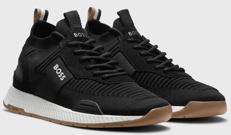 Titanium Runn Knitted Black/White Runner Trainers