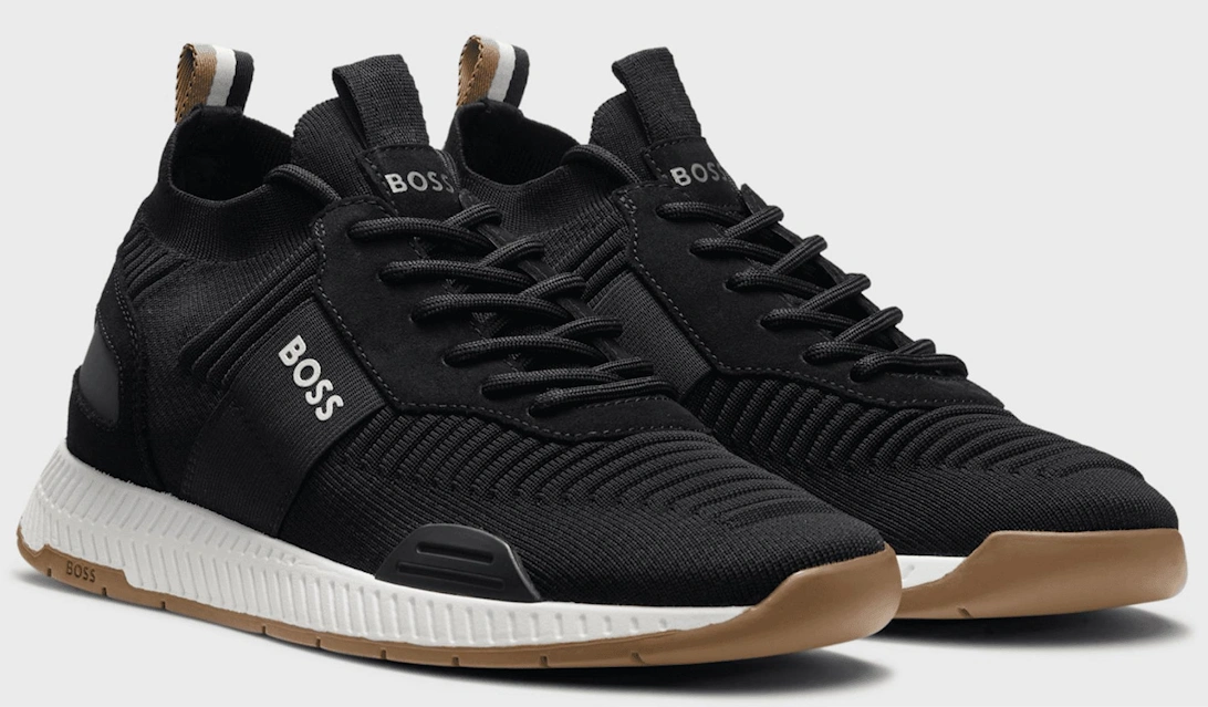 Titanium Runn Knitted Black/White Runner Trainers