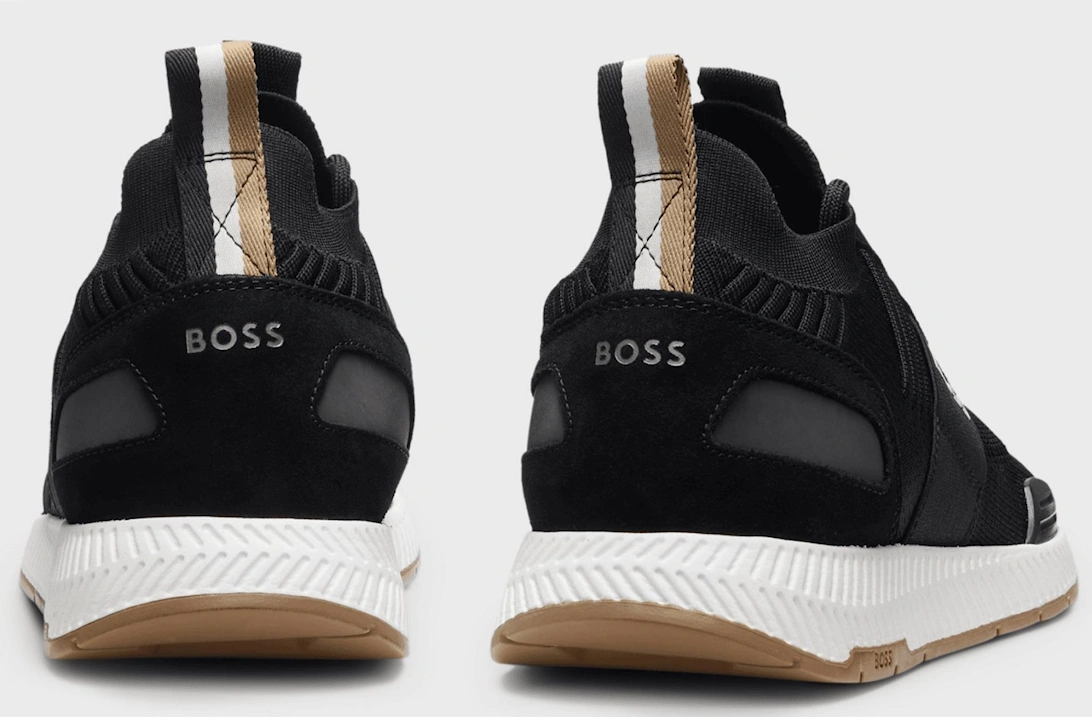 Titanium Runn Knitted Black/White Runner Trainers