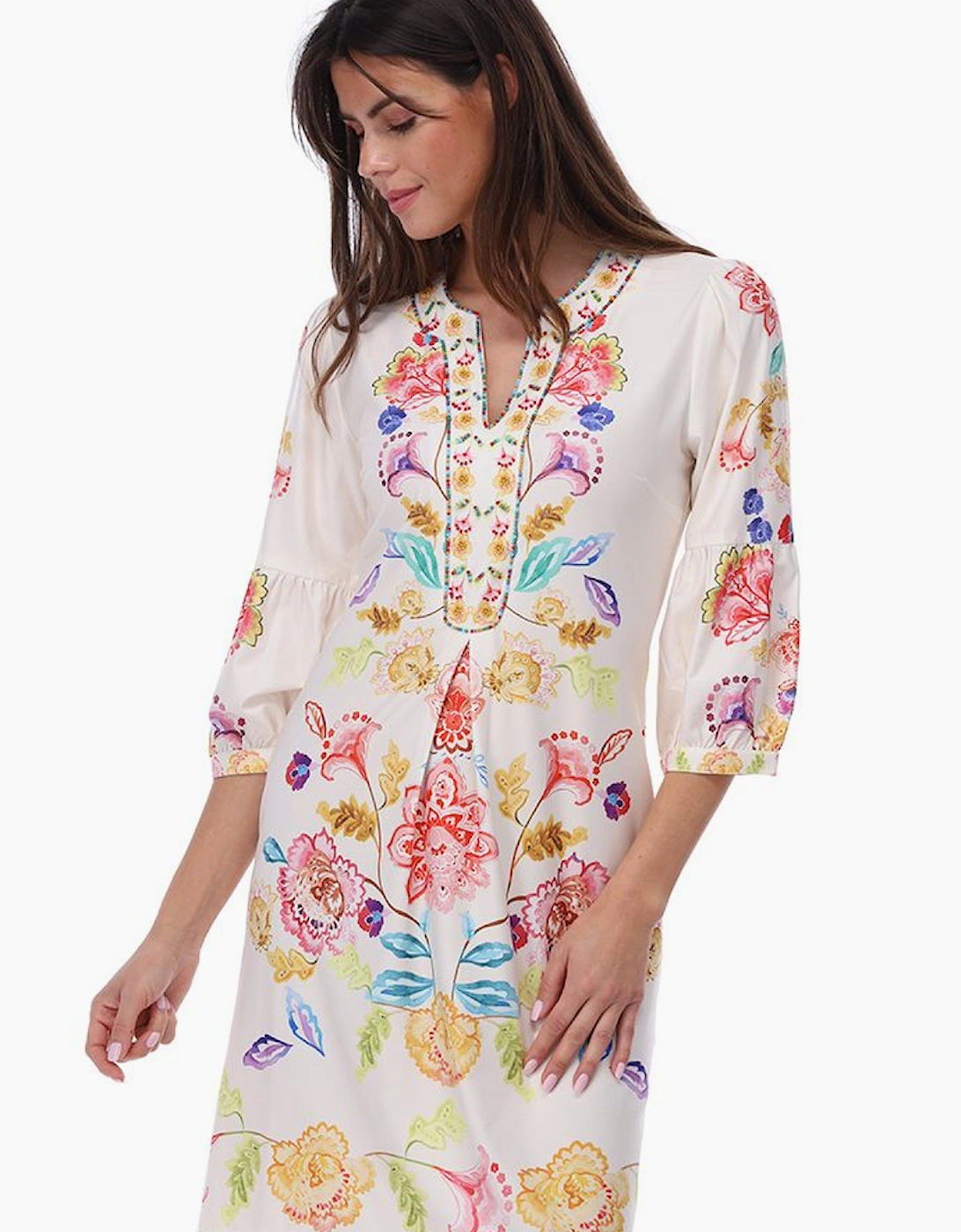 Symmetrical printed dress