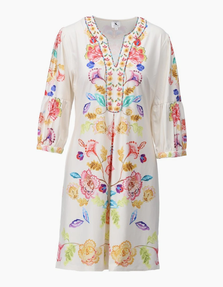 Symmetrical printed dress
