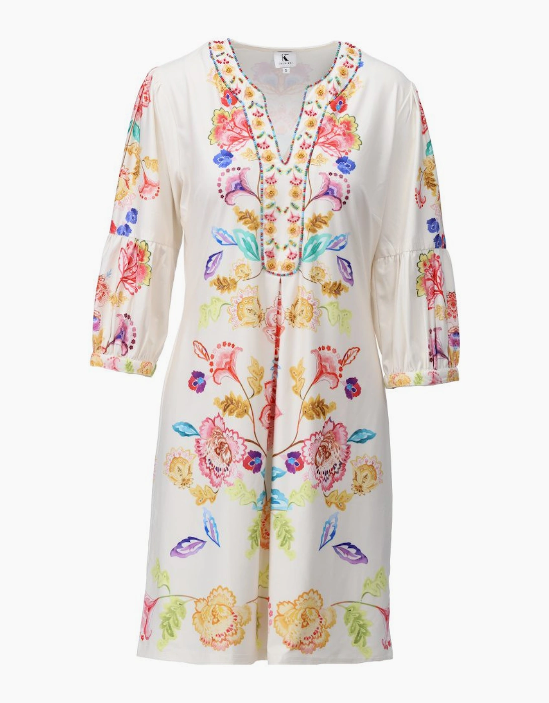Symmetrical printed dress