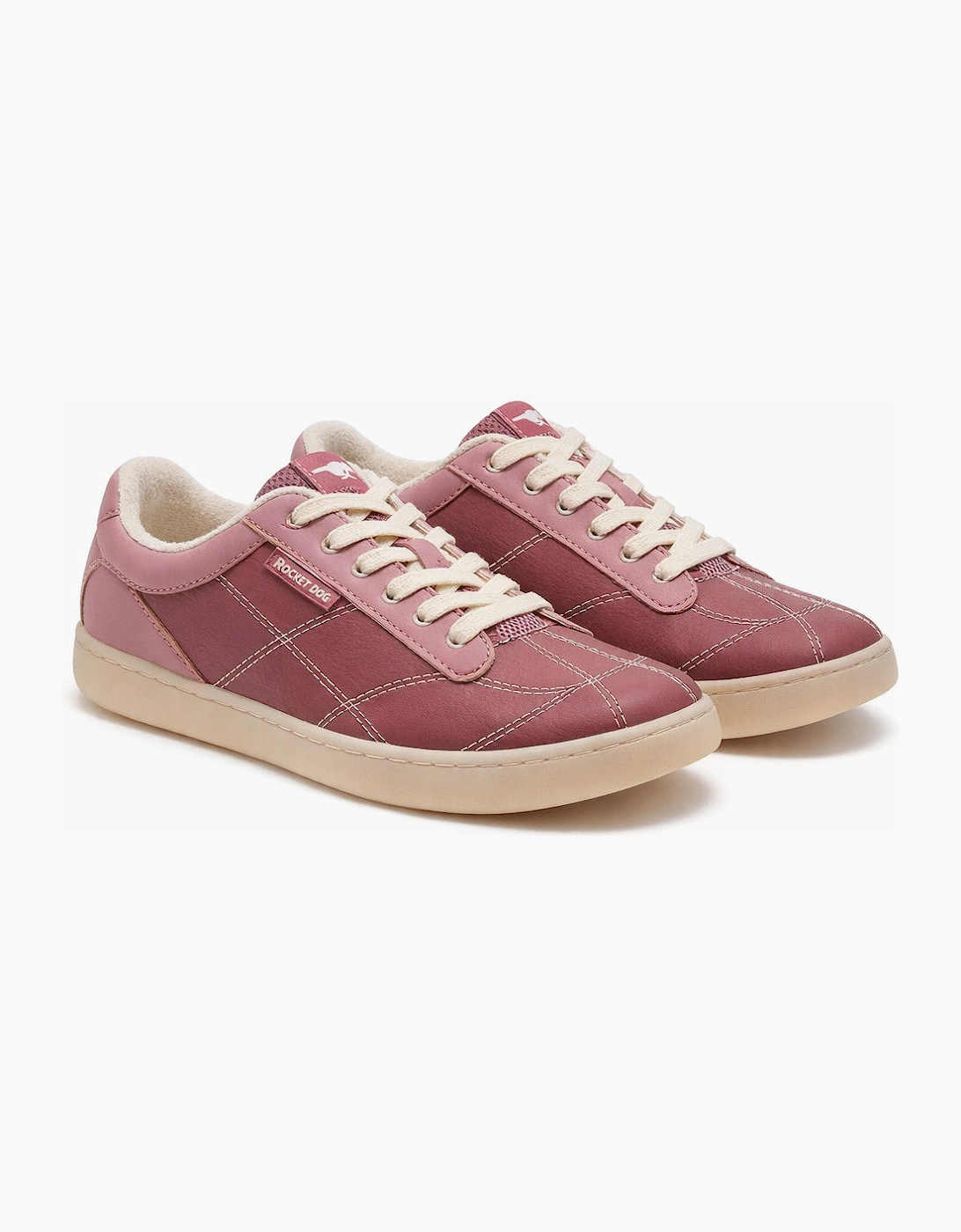 Rocket Dog KITTY NIXIE NYLON FABRIC/VULC PU Womens Casual Trainers Mauve