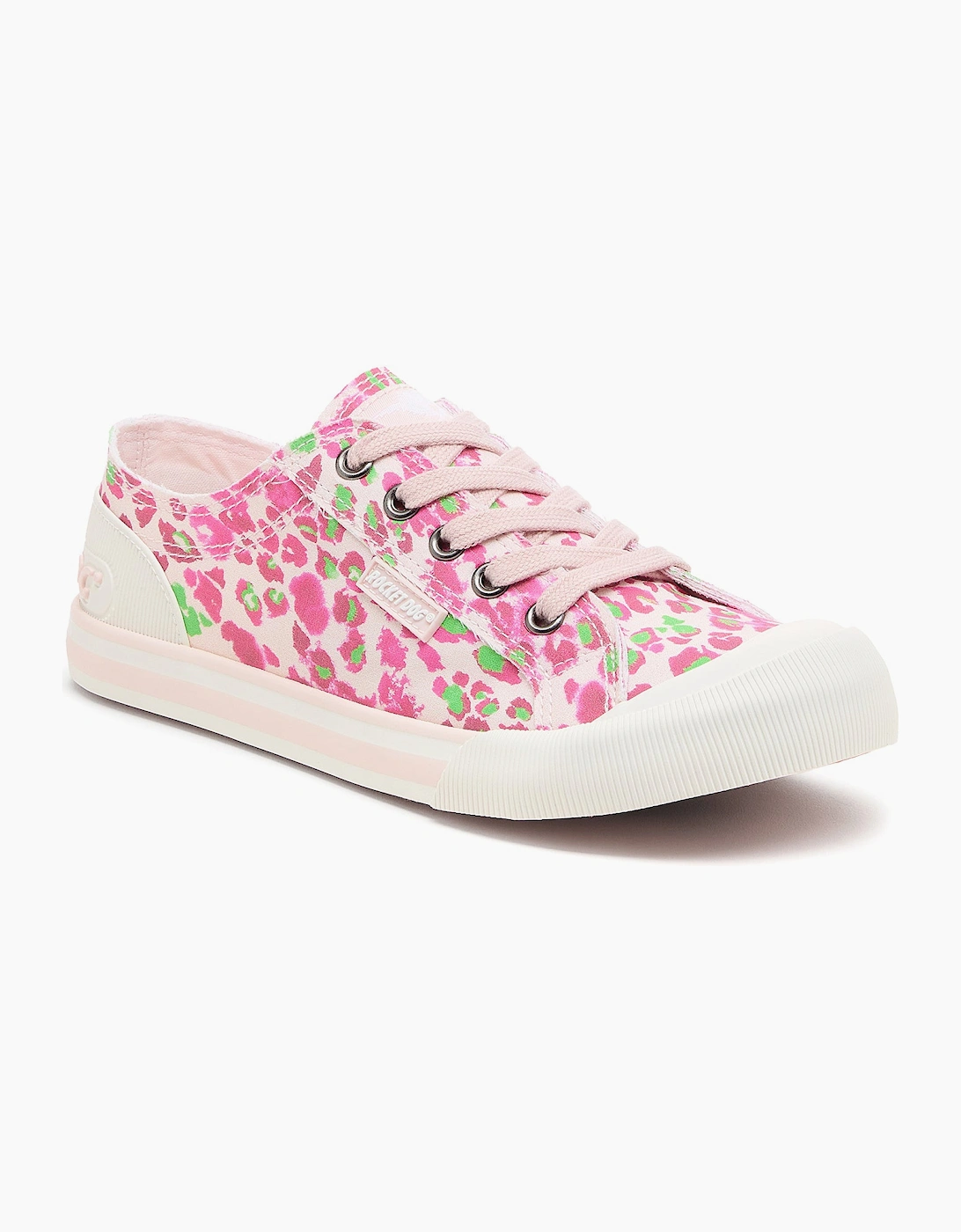 Rocket Dog JAZZIN SNAP Womens Canvas Trainers Pink Multi