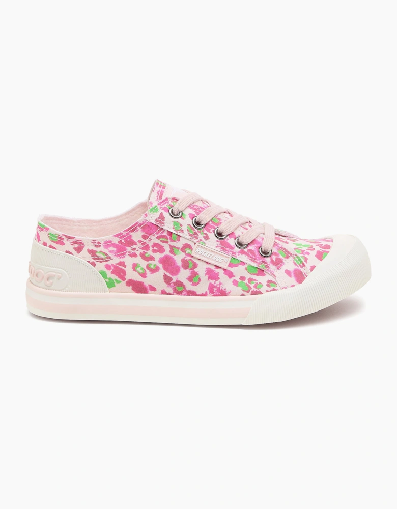 Rocket Dog JAZZIN SNAP Womens Canvas Trainers Pink Multi