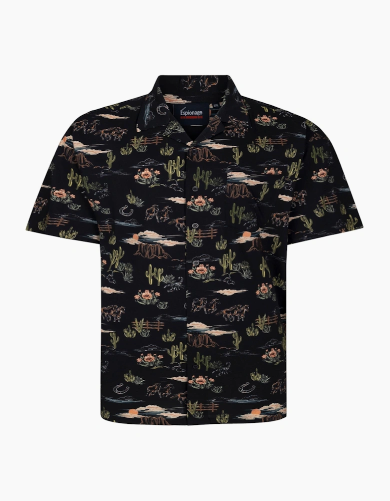 Espionage Mens Prairie Print Big & Tall Short Sleeve Shirt