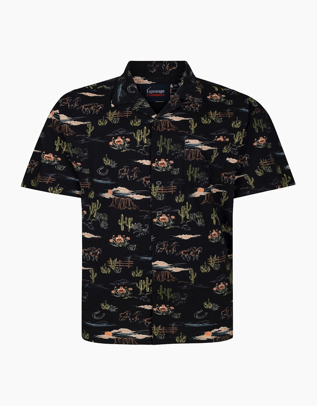 Espionage Mens Prairie Print Big & Tall Short Sleeve Shirt, 2 of 1
