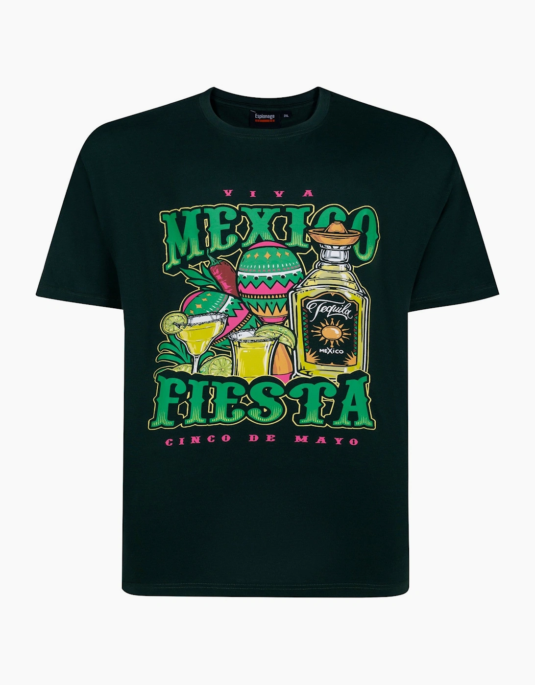 Espionage Mens Mexico Fiesta Big & Tall Short Sleeve T-Shirt, 2 of 1