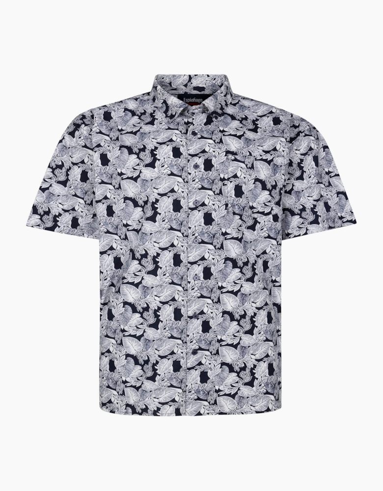 Espionage Mens Leaf Print Big & Tall Short Sleeve Shirt