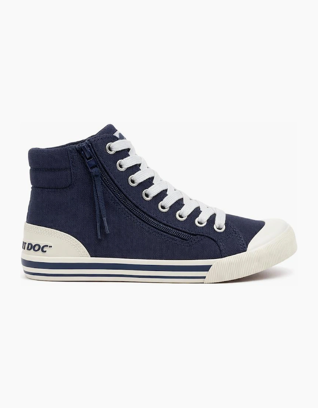Rocket Dog JAZZIN HI 12A CANVAS Womens Hi-Top Trainers Navy, 7 of 6