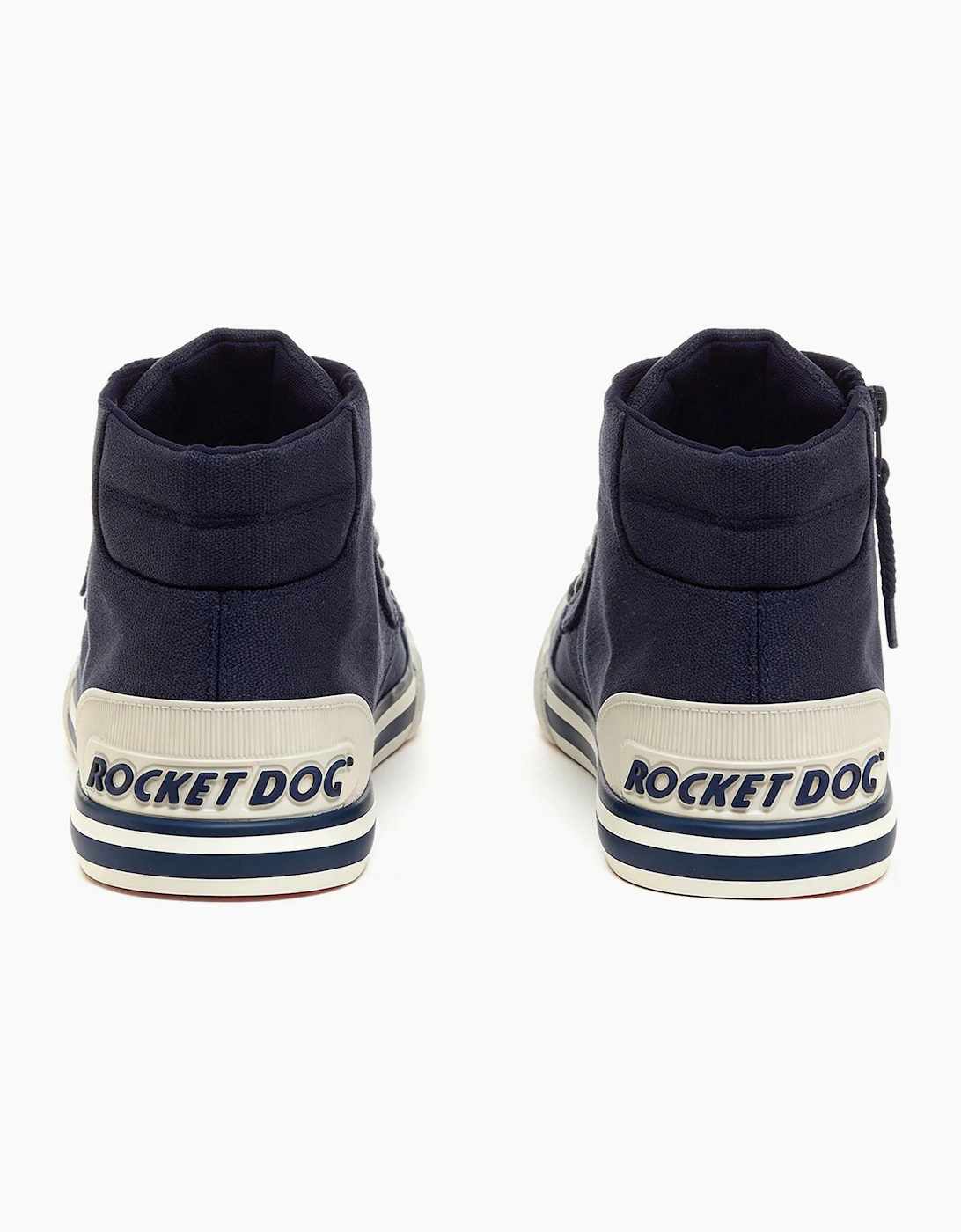 Rocket Dog JAZZIN HI 12A CANVAS Womens Hi-Top Trainers Navy