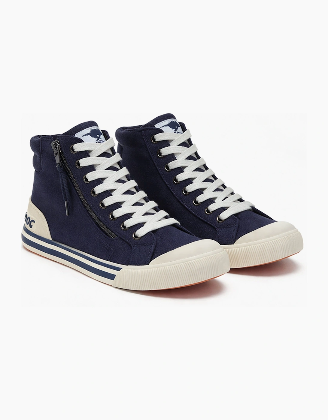 Rocket Dog JAZZIN HI 12A CANVAS Womens Hi-Top Trainers Navy