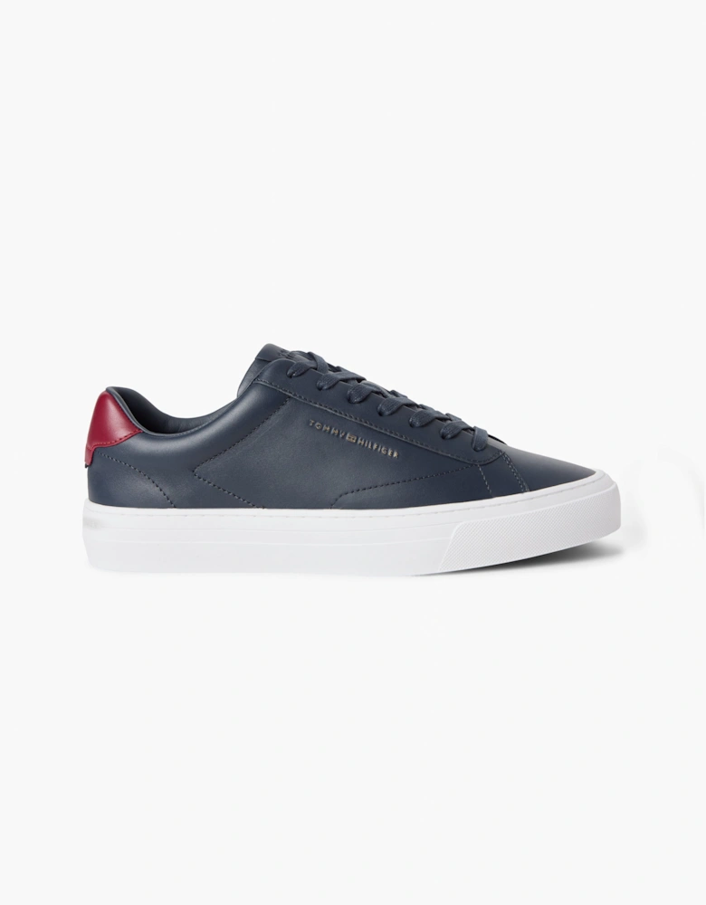 Tommy Hilfiger Premium Dress Nappa Leather Mens Cupsole Trainers - Desert Sky/Red
