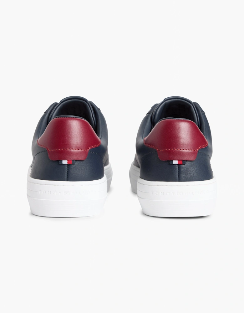 Tommy Hilfiger Premium Dress Nappa Leather Mens Cupsole Trainers - Desert Sky/Red